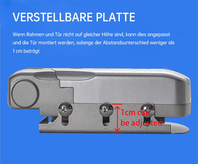 Verstellbare Montageplatte für verschiedene Türrahmen