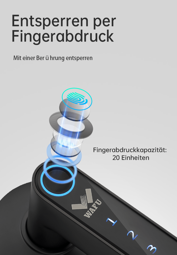 WF‑016 One‑Touch Fingerabdruck‑Entriegelung – Detail