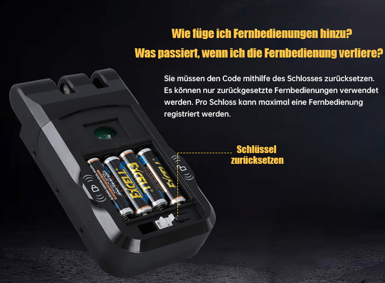 WF‑026 Fernbedienung – Reset‑Loch