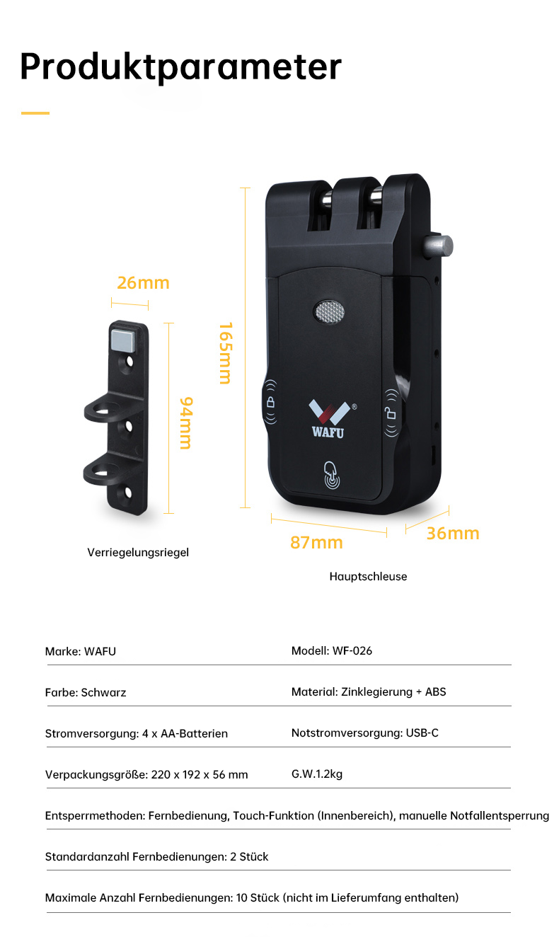 WF‑026 Parameter & Maßübersicht