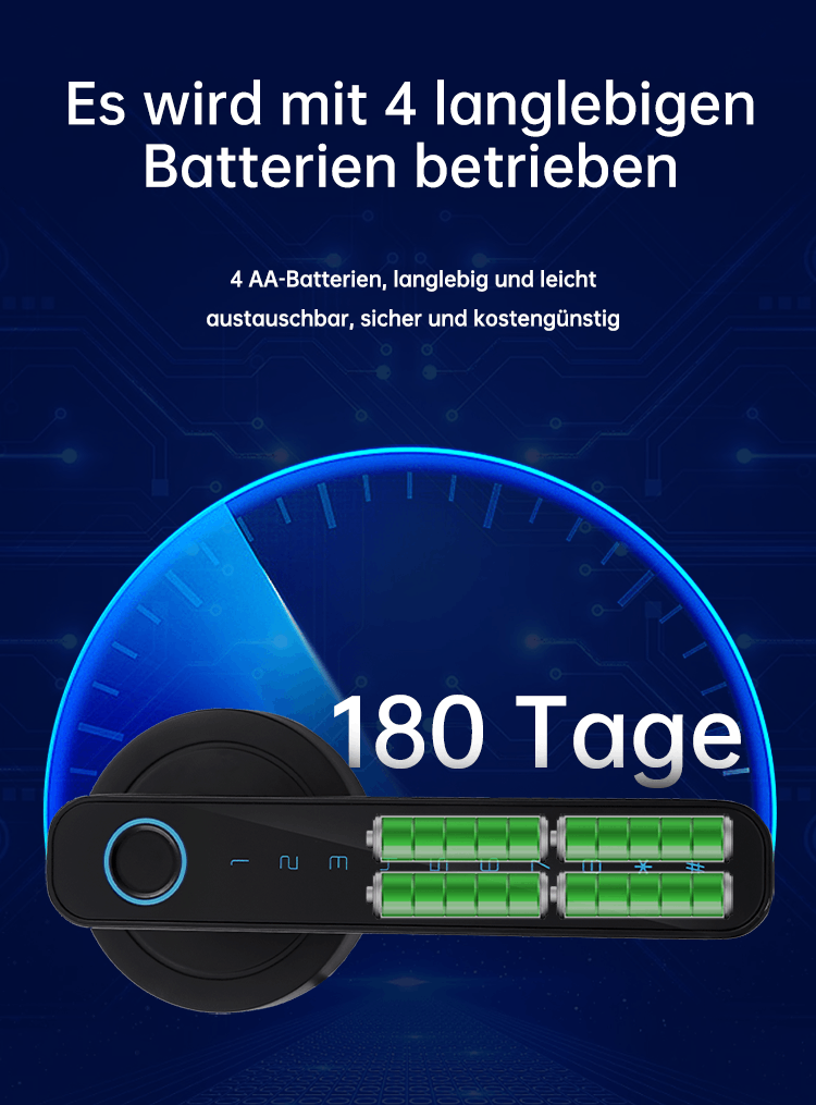 WF‑F4 4 × AAA Batterien – 180‑Tage Laufzeit