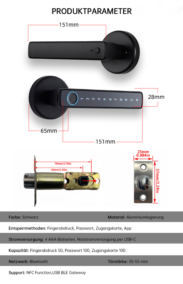 WF‑F6 Parameter & Schlosskörper‑Maße