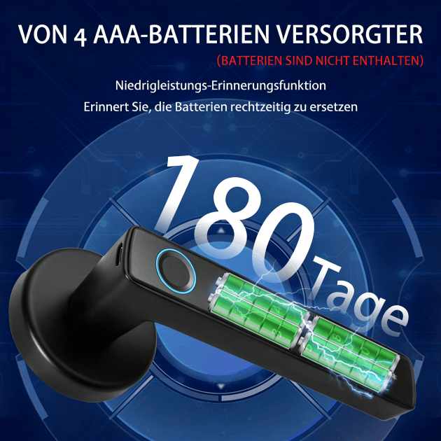 WF‑F8 betrieben mit 4 × AAA – Niedrigbatterie‑Warnung