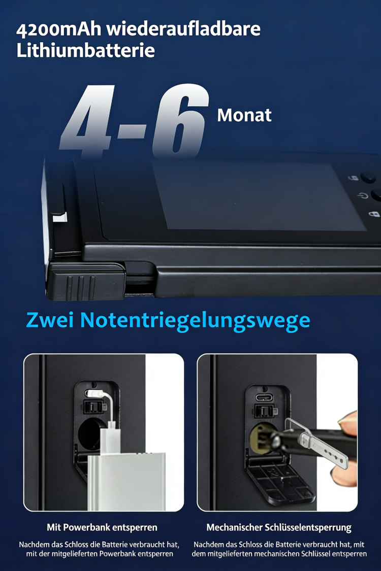 WF‑MY6 4200mAh Lithium – Schlüssel & Powerbank Notentriegelung