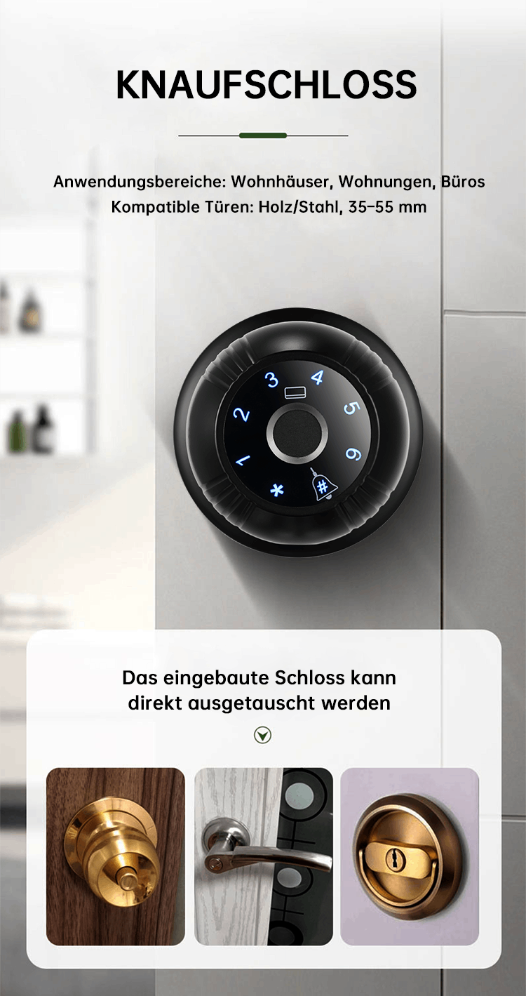 WF‑Q7 35–55 mm Türstärke bohrfreie Installation