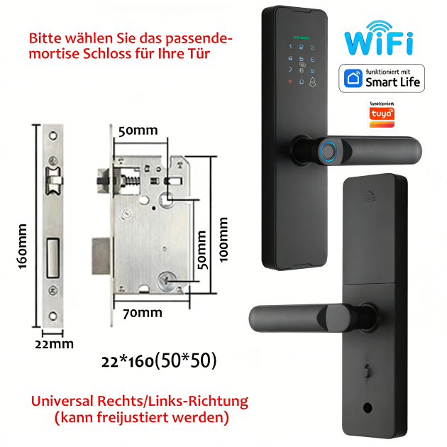 WF‑X8 22×160 universeller Schlosskörper links/rechts einstellbar