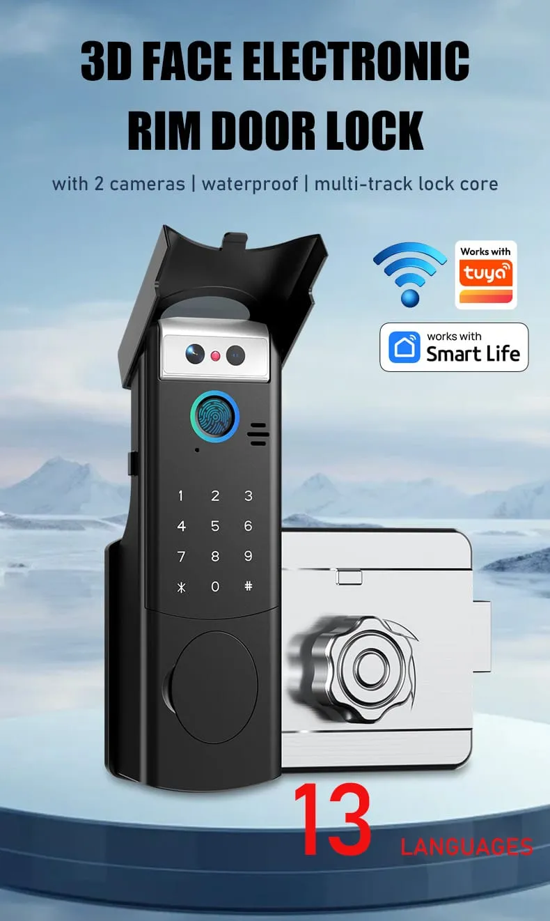 WAFU WF-014 3D Face Peephole Full-Auto Smart Lock — 3D face recognition lock, smart peephole lock | detail image 1