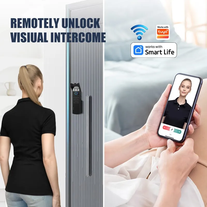 WAFU WF-014 3D Face Peephole Full-Auto Smart Lock — 3D face recognition lock, smart peephole lock | product photo 3