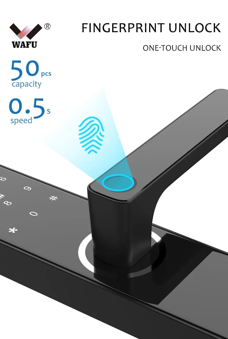 WAFU WF-F1 5-in-1 Smart Handle Lock — smart handle lock, fingerprint password lock | detail image 4