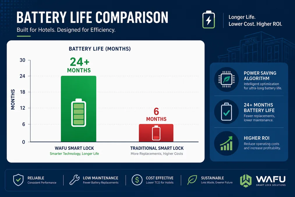 Batterielaufzeit-Vergleich: WAFU 24+ Monate vs. herkömmliche Smart-Lock-Lösungen