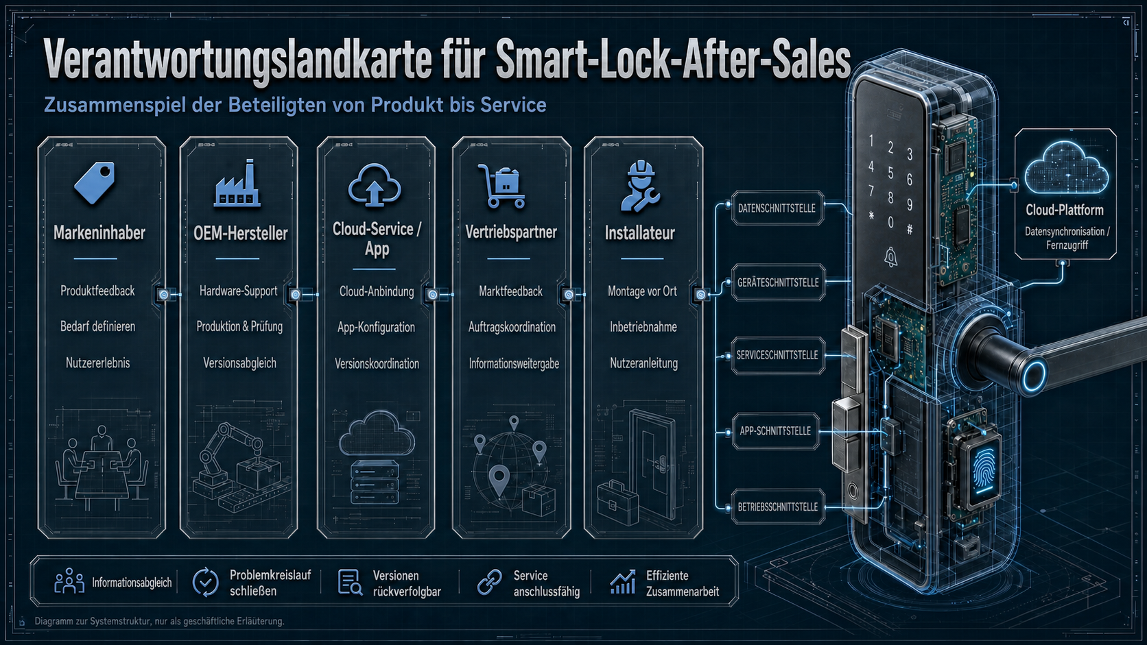 Verantwortungslandkarte für Markeninhaber, OEM, Cloud-Service, Vertrieb und Installation